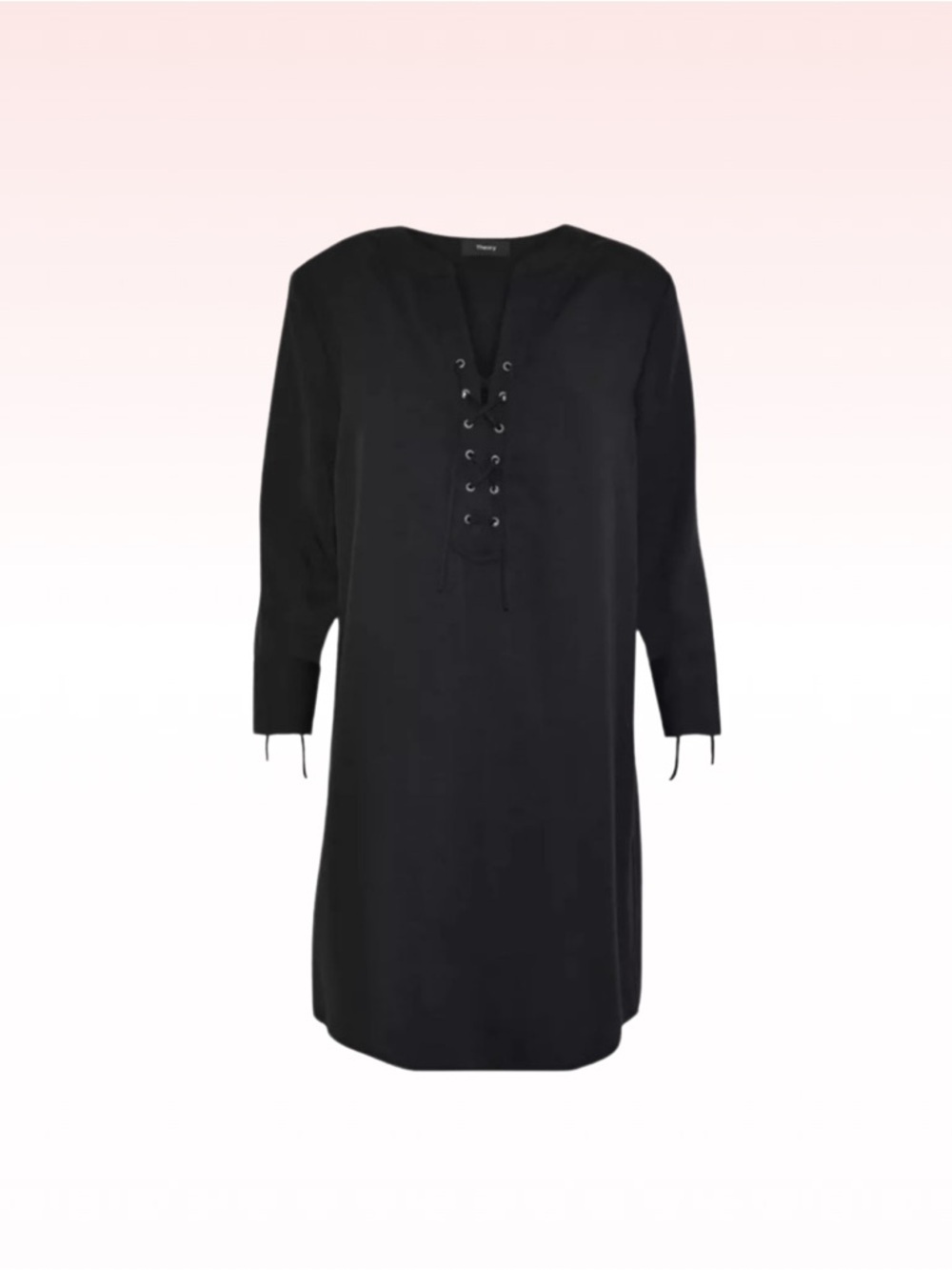 THEORY Jullitah R2 Shirt Shift Dress Black Lightweight Tencel (Sz 4)